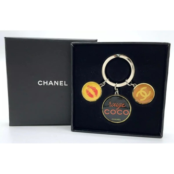 Chanel Keyring Keychain Silver COCO Marks W/Box - Picture 1 of 8